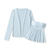 Verano 2025 Nuevo Estilo Suave Top Tubo Plisado Cárdigan Chaqueta de Manga Larga Traje Casual de Dos Piezas para Mujer