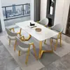 Mesa de Jantar em Pedra Sinterizada para Uso Doméstico, Mesa de Jantar Retangular para Apartamento Pequeno, Mesa de Jantar Estilo Nórdico, Mesa de Jantar e Cadeiras em Pedra Sinterizada de Luxo Leve Italiano
