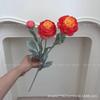 Flor Artificial Lótus Orvalhado de Alta Qualidade Peônia Aveludada 3 Cabeças Lótus Orvalhado Enfeites de Decoração para Casa Flor Artificial Flor Artificial Atacado