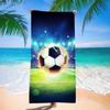 Toalla de playa de fútbol absorbente portátil para adultos Europa, América y Sudamérica toalla de baño transfronteriza fábrica de impresión digital temu generación al por mayor
