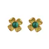 Brincos de prata 925 com design de malaquita brincos agulha de prata alta sensação temperamento verde joias atacado brincos da moda