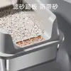Bandeja para gatos de acero inoxidable semi-cerrada extragrande, inodoro para gatos con valla alta anti-salpicaduras, suministros para mascotas al por mayor