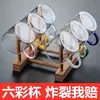 Xícara Pequena de Chá de Vidro Borossilicato Alto Chinês com Alça Transparente Xícara de Chá Gongfu Xícara de Degustação de Chá Xícara com Alça Pequena Xícara de Chá Conjunto de Chá