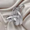 Anillo de Acero de Titanio con Diseño de Serpiente Exagerado Hip Hop Transfronterizo Nicho Hueco Acero Inoxidable Apertura Ajustable