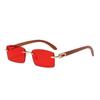 Gafas sin Marco Jamie 832 con Bisagras de Metal, Gafas de Sol con Patillas de Madera, Gafas de Sol para Protección Solar al Aire Libre
