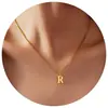 Cadena para Clavícula Estilo Europeo y Americano de Acero Inoxidable con 26 Letras Inglesas Mayúsculas Cadena de Caja Collar Regalo de Vacaciones para Mujer