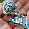 Série de Rugby Transfronteiriça Sapato do Detroit Lions Flor de Sapato Flor de Sapato da Caverna Yama Fivela de Sapato Acessórios de Borracha Macia PVC