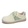 Novos Mocassins Casuais Branco e Azul para Mulheres, Tênis Blueberry Cheesecake, Sapatos Doces Be-6952