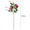 3 Cabezas de Flores Artificiales de Rosa, Flores Artificiales, Decoraciones de Mesa para el Hogar, Decoraciones para Escenas de Boda, Rosas Decorativas, Flores Artificiales de Rosas Pequeñas