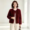 Ropa de Maternidad Abrigo Forrado de Piel Imitación Lana de Cordero para Mujer Otoño Invierno Nuevo Francés Cálido Piel Sintética Terciopelo de Visón Top