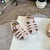 Sandalias Birken Estilo Coreano para Niños Primavera Verano Niñas Sandalias Romanas Tejidas Mate Niños Punta Cerrada Corcho Sandalias de Playa