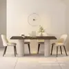 Mesa de Jantar em Ardósia Preta Pura, Novo Estilo Italiano de Alta Qualidade Moderna Minimalista para Uso Doméstico 2024 Mesa de Jantar Retangular para Apartamento Pequeno