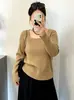 Top cuadrado para mujer de talla grande, camisa a rayas adelgazante, estilo otoño 2026, tejido holgado para mujeres de talla grande