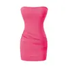 Atacado de Roupas Femininas Transfronteiriças, Novo Estilo de Verão Estilo Garota Popular Desejo Puro Body de Tubo Justo Vestido Curto Bodycon com Bojo