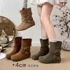 Botines retro para mujer con aumento interno de altura, nuevos botines estilo western slip-on Martin para otoño e invierno 2026, botines de punta redonda, botines de plataforma estilo Birkenstock