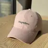 Gorra de Béisbol Informal Ins con Bordado de Letras, Parte Superior Suave, Visera de Protección Solar de Alta Calidad Unisex que Hace que la Cara Parezca Más Pequeña