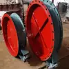 Válvula de Mariposa Eléctrica Ajustable de Acero al Carbono, Compuerta de Aire Neumática para Conductos de Gases de Combustión, Válvula de Compuerta Manual de Ventilación Resistente a la Temperatura con Brida