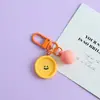 Llavero colgante de resina con forma de nube geométrica y cara sonriente de color caramelo, accesorio de bolsa lindo de dibujos animados, pequeños accesorios para manualidades