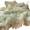 Conjunto de Quatro Peças Estilo Creme Francês Veludo Leite Espessado Veludo Dupla Face Inverno Veludo Coral Lençol de Cama Capa de Edredom Roupa de Cama Conjunto de Três Peças