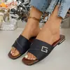 Comercio electrónico transfronterizo, talla grande, nuevas sandalias planas de verano para mujer 2026, pantuflas versátiles y elegantes