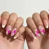 Fábrica de origem oferece atacado de adesivos de nail art estilo francês em formato de flor e borboleta, formato amêndoa e unhas postiças removíveis