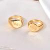 Nuevo anillo estampado de acero de titanio y oro auténtico, estilo frío, para mujer, joyería, entrega única.