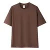 Camiseta de Manga Corta de Algodón Puro para Hombre de Verano, Camisa Base Lisa de Corte Holgado, Ropa de Trabajo Personalizada con Impresión de Logo