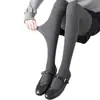 Leggings de algodão de listras finas calça de gordura de cordeiro cintura alta leggings de inverno femininas cobrindo o pé leggings de algodão listradas verticais dropshipping