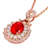 Venta caliente en vivo de Tiktok piedra desnuda grande collar con colgante de alta gama colgante de gema de sangre de paloma roja de Mozambique de gran quilate