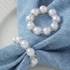 Fivela de Guardanapo Mais Vendida Transfronteiriça, Guardanapo Requintado com Pérolas e Diamantes, Argola de Pano para Mesa Festiva, Guardanapo para Casamento e Restaurante Ocidental