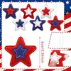 Geelin 18 Peças Enfeites 4 de Julho Estrela Patriótica Feltro Vermelho Azul Branco Estrela Pendurada 3.56