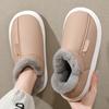 Zapatillas de algodón con todo incluido para mujer, pantuflas de lana para interior de invierno, zapatos de algodón antideslizantes, fondo grueso con forro polar, zapatos cálidos de algodón PU para hombre, venta al por mayor