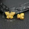 Plata de Ley S925 Chapada en Oro Diamante Racimo de Flores Mariposa Agujero Pasante Accesorios Joyería Hecha a Mano DIY Estilo Chino Fresco y Sencillo Cuentas Espaciadoras