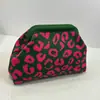 Bolso de Mano de Punto Rayado, Bolso de Mahjong, Versátil Portátil para el Día a Día, Tejido con Clip de Almacenamiento, Bolsa de Maquillaje, Gran Capacidad