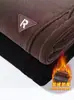 Pantalones casuales de pana para hombre, cálidos y forrados de polar para invierno, pantalones largos gruesos, pantalones deportivos de chándal de moda y versátiles