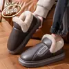 Pantuflas de algodón de invierno para hombre, talla grande, estilo nuevo 2026, para uso en interiores, antideslizantes, cálidas y con suela gruesa forrada de felpa