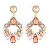 Pendientes Calados de Diamantes Brillantes Estilo Vintage, Sensación de Lujo Ligero de Alta Gama, Pendientes Largos Incrustados de Diamantes, Joyería de Oreja Retro Exagerada de Nicho