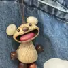 Sino de Vento de Casca de Fruta Boneca de Vagem de Feijão DIY Feito à Mão Pingente de Bolsa de Planta Presente Criativo Chaveiro Decoração Pingente de Carro