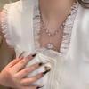 Nuevo Popular Estilo Largo Super Hada Diamante Completo Exagerado Elegante Cadena Clavícula Diseño Nicho Accesorios de Collar de Alta Gama para Mujeres