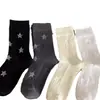 Nuevos Calcetines de Mujer para Otoño e Invierno con Personalidad, Calcetines de Algodón de Estrella de Cinco Puntas, Calcetines de Media Caña de Alta Elasticidad para Mujer, Calcetines Deportivos Casuales sin Costuras