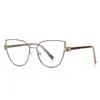 Gafas de Moda Metálicas Anti-luz Azul 3138CP Patas de Tirachinas Venta Caliente Sudamericana Montura Estilo Mismo de Spice Girl Montura Óptica de Comercio Exterior