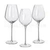 Copa de Champán Transparente de Vidrio Soplado Artesanal para el Hogar con Rayas Verticales y Base Alta Copa de Vino Tinto Cristalería Hecha a Mano Sentido de Ceremonia Venta al por Mayor