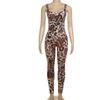 Mono Europeo y Americano para Mujer 2025 Primavera Nueva Moda Sexy Estampado de Leopardo Tirantes Espalda Descubierta Cintura Alta Ajustado a la Cadera
