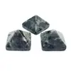 Tesoro de Piedra cristal rosa azul dorado piedra desnuda pirámide simple moda collar colgante gemas artesanías joyería DIY