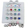 Amor circón multicolor corazón de melocotón multi-way diamantes cuentas diy pulsera de cuentas hecha a mano collar cadena de teléfono móvil accesorios material