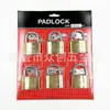 Cerradura de fábrica candado de oro titanio candado de tarjeta 38mm 12 piezas candado de una palabra candado de hierro