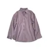 Camisa de Veludo Cotelê Roxo Taro Suave para Mulheres! Jaqueta Camisa Casual Camada Versátil Slimming Look Retro Outono 2025