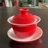 Tazón Cubierto de Jade Sancai con Grasa de Sebo Tazón de Té de Porcelana Blanca Flotante Taza de Té Cuerpo Delgado Juego de Té Tazón Cubierto Tazón de Té Taza Pequeña de Kung Fu