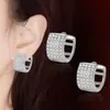 Aretes coreanos de temperamento de alta gama con personalidad de circonita de diamante completo aretes joyería para la oreja atmósfera exagerada aretes de diamante de cinco filas
