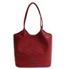 Bolsa de Mano Tejida de Gran Capacidad Estilo Coreano para Mujer Bolso de Hombro para Madre Nuevo Color Puro Moda Casual Cuero PU Suave Bolso Grande
